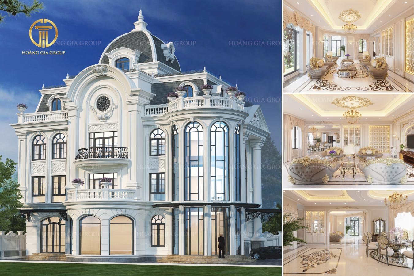 Thiết kế biệt thự 4 tầng tân cổ điển đẹp tại Hà Nội - LV 41200