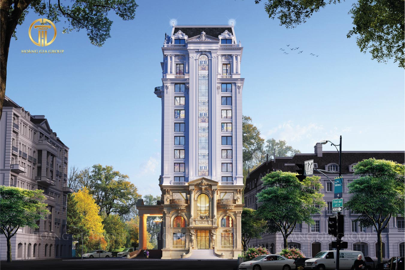 Chiêm ngưỡng Thiết kế khách sạn 14 tầng kiến trúc tân cổ điển Hà Nội KS1904 đẹp nhất 2023