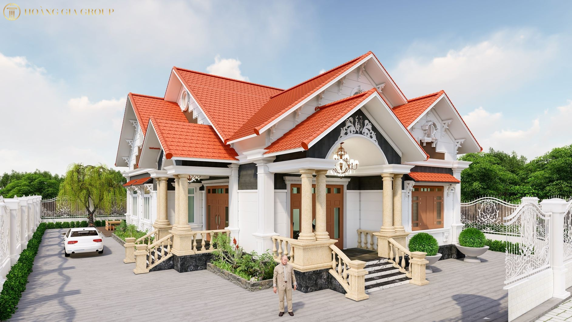 Mẫu nhà mái Thái với kiến trúc tân cổ điển